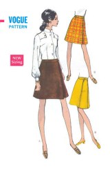 7536 1968 VOGUE A-LINE WRAP SKIRT LEATHER OR NOT PATTERN 24'' WST